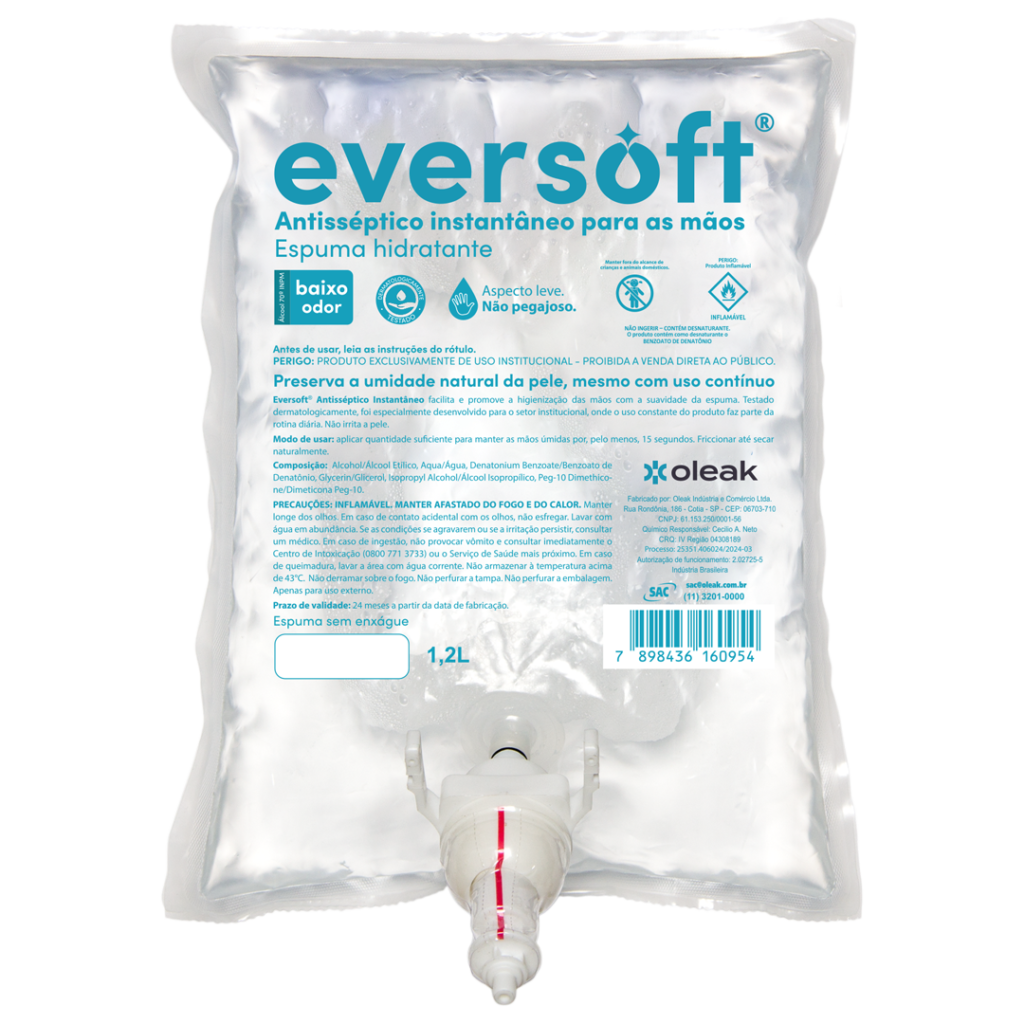 Eversoft Antisséptico Instantâneo Espuma Bag 1,2L