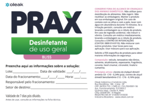 Etiqueta Prax Desinfetante 5L Bliss