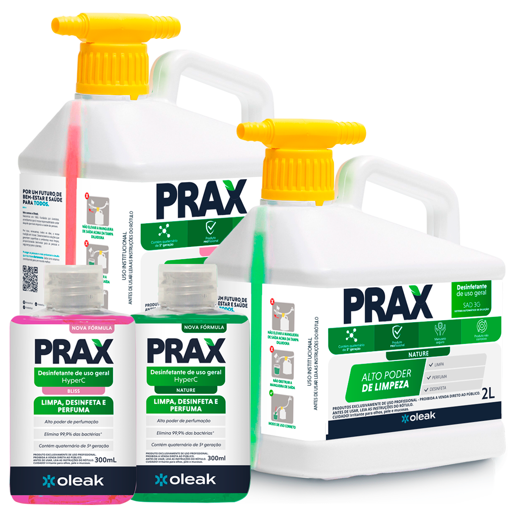 Prax Desinfetante SAD 3G (2L) e HyperC (300mL)