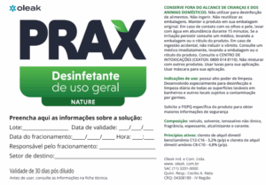 Etiqueta Prax Desinfetante Nature