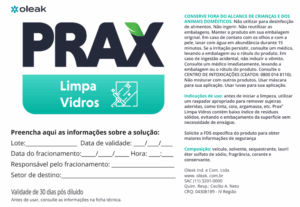 Etiqueta Prax Limpa Vidros